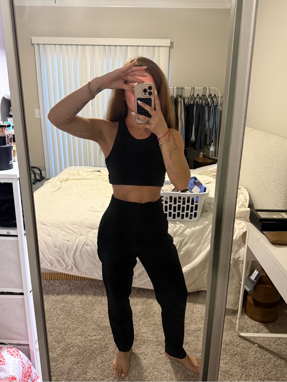 Zara Black High-Rise Cropped Jogger Pants
